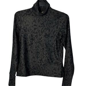 CALIA Top Black & Grey‎ Leopard Print Athletic Turtleneck Top in Size L  GUC